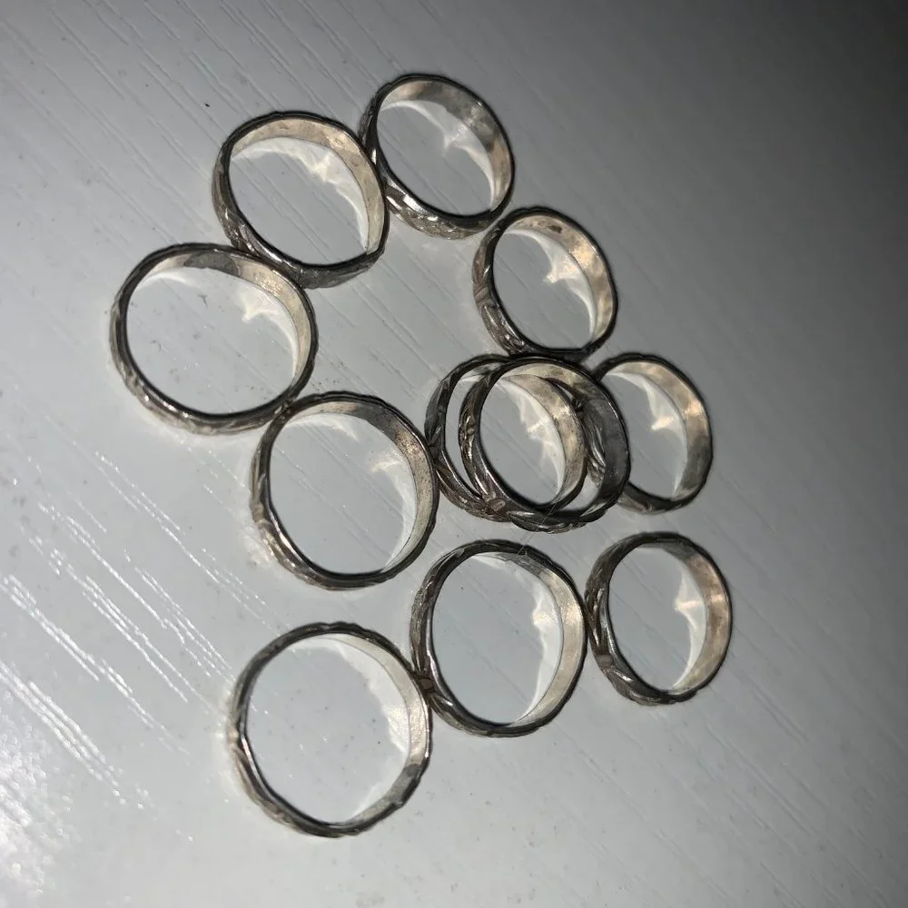 3/4 3mm Sterling Silver Floral Ring